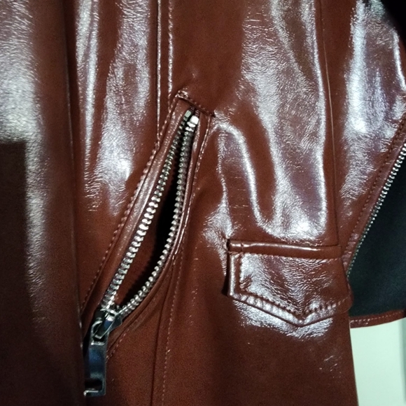 NWOT Nine West chocolate biker jacket size XL motorcycle jacket - Picture 11 of 13